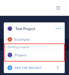 Adding user: step 3 - project list
