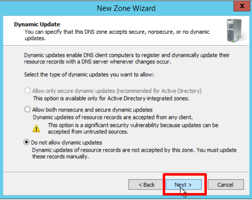 Screenshot 17: change the name of the future DNS zone file