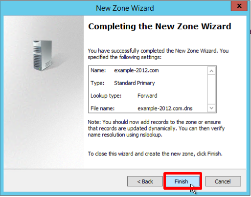 Screenshot 18: allow dynamic updates of DNS zone or not