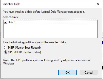 Partition the disk space.