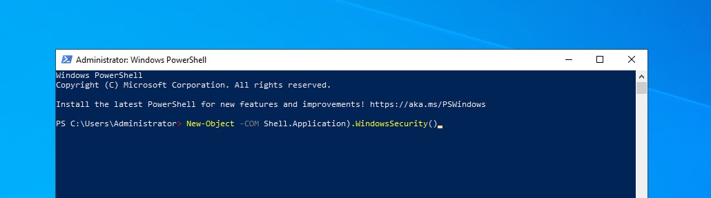 Type that code in the PowerShell