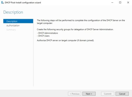Authorization of a DHCP server in Active Directory
