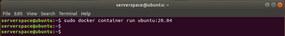 Launch a docker container based on the Ubuntu image