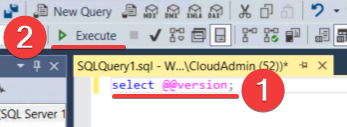 This query returns the version of SQL Server