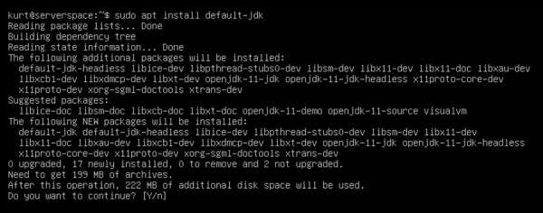 To install the JDK, run the following command