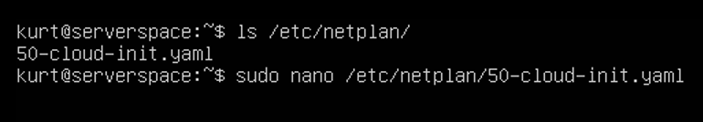 Aprire il file di configurazione netplan