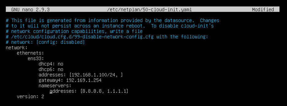 Como puede ver, dhcp4: true = dchp para ipv4 está habilitado