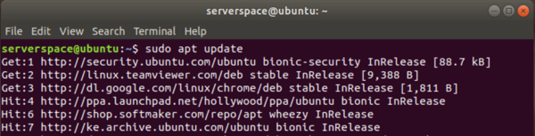 Atualizando a lista de pacotes do Ubuntu