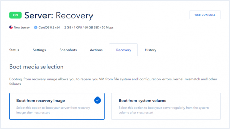 Boot from recovery image