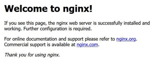 Nginx welcome page