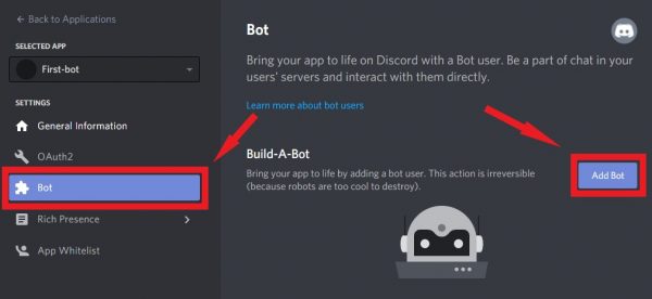 Add bot to discord group chat