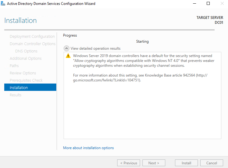 active directory domain services naming information cannot be located