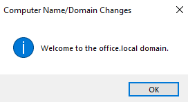 Domain changes window type the DNS domain name under “Member of Domain”