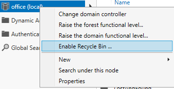 Enable Recycle Bin | Serverspace