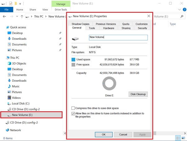 Adding a Volume and Creating Partitions in Windows