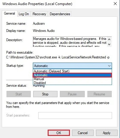 Properties of Windows Audio