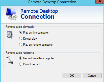 Remote desktop connection settings