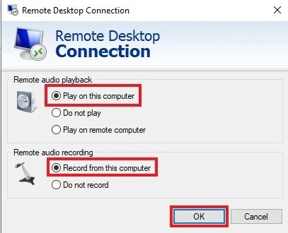 Remote Audio settings