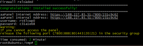 Reinstall Cannot start panel - aaPanel - Hosting control panel. One-click  LAMP/LEMP.