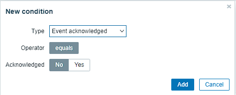 Adding conditions to Zabbix