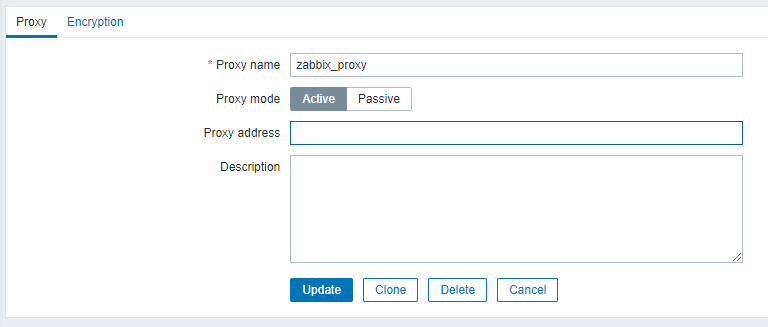 Configuring proxy in web interface