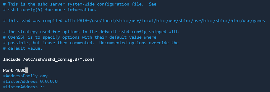 SSH server custom port