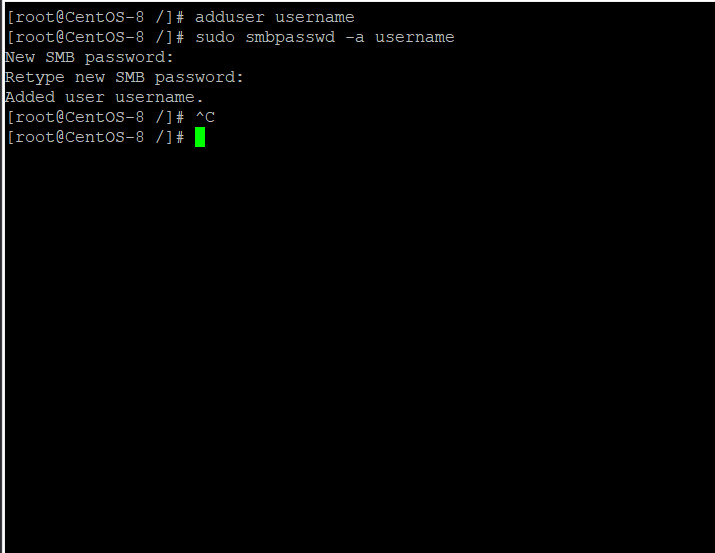 sudo-smbpasswd-a username