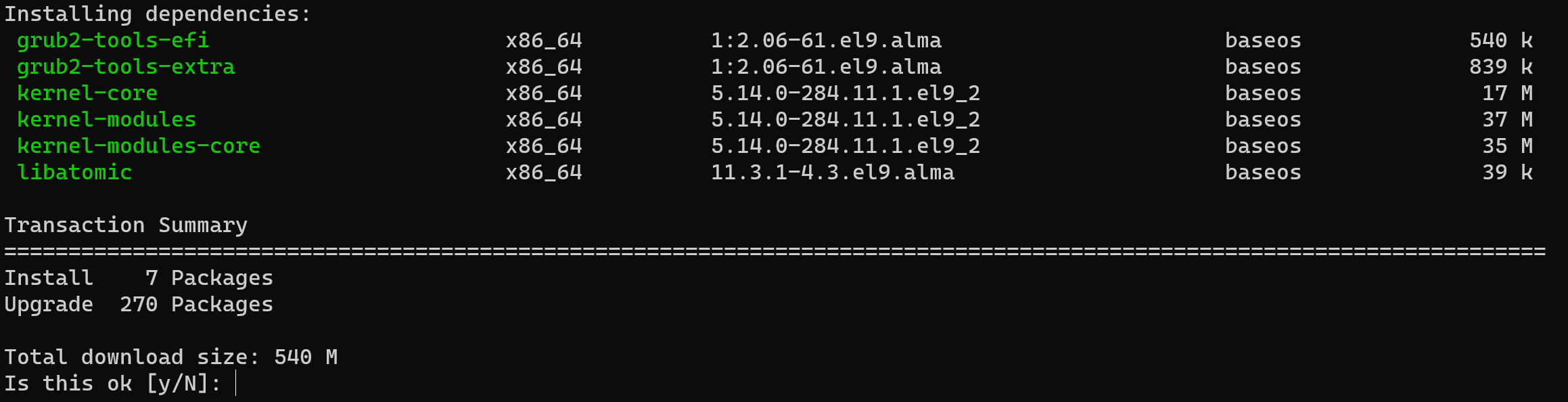 Update machine packets