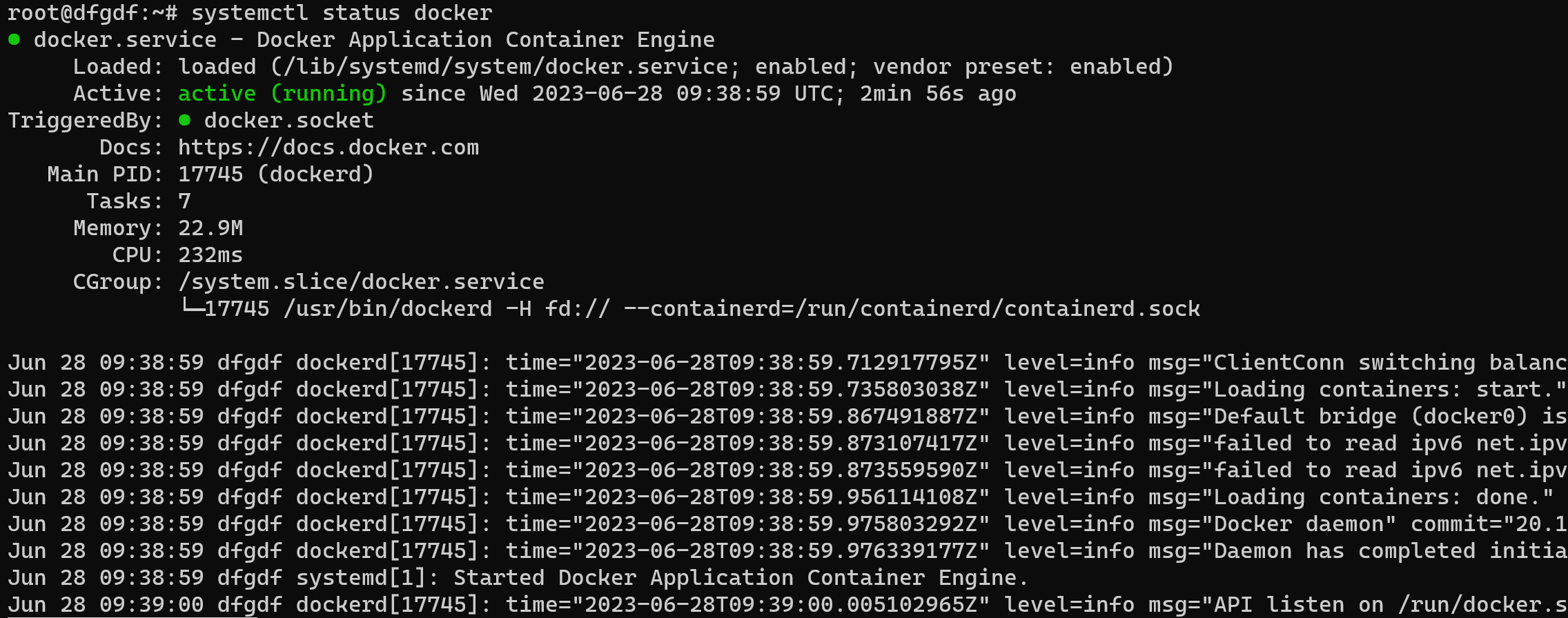 Status of module 