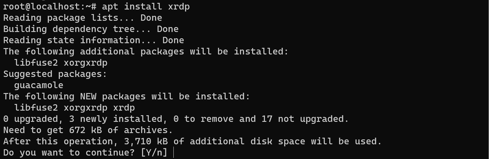 Installation xrdp