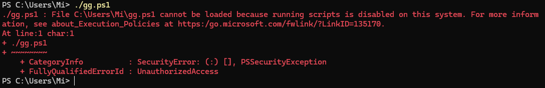 Error of running script