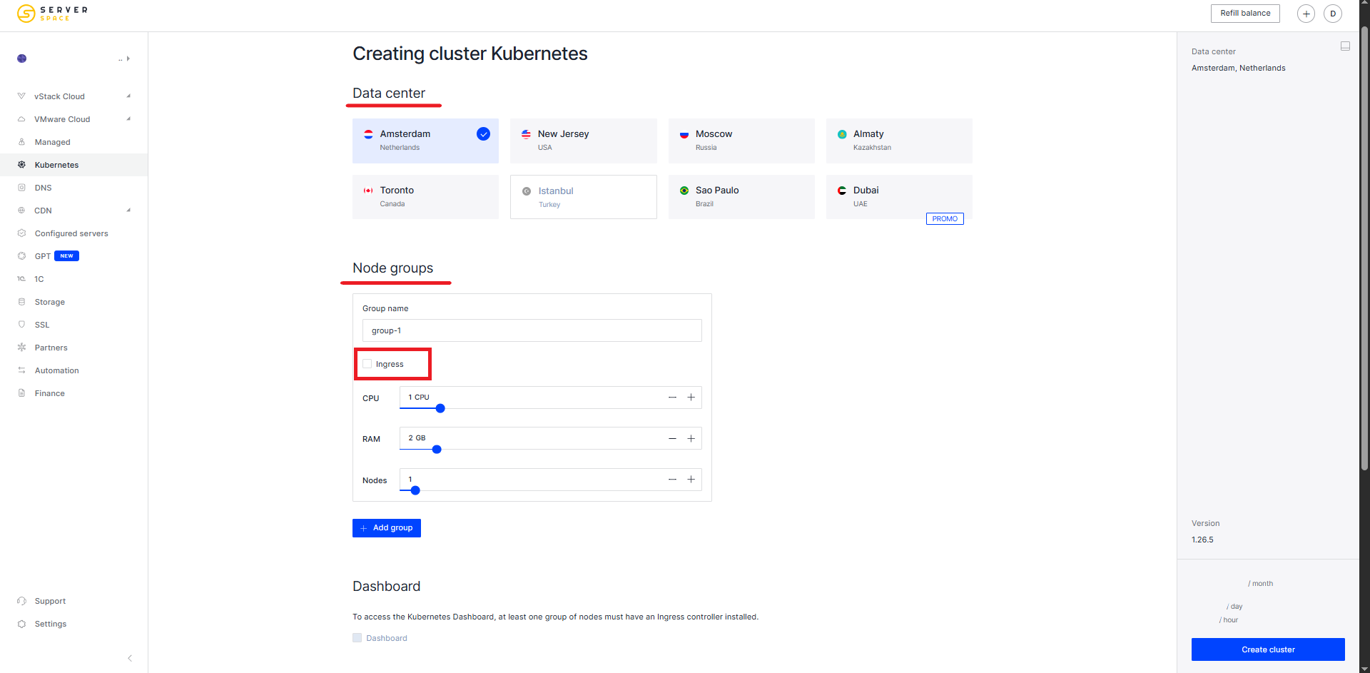 Kubernetes settings 1