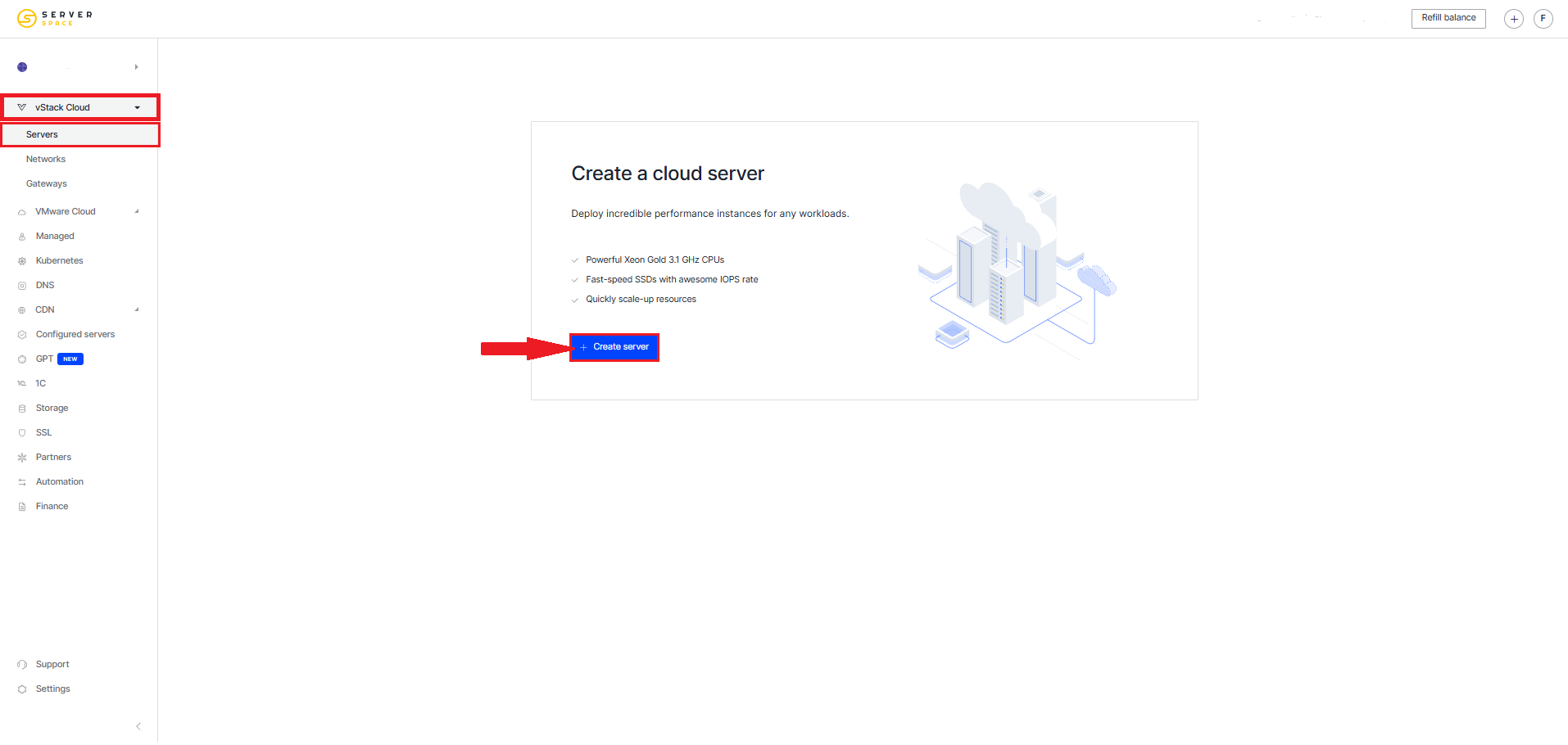 Creating vStack server